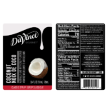 DaVinci Classic Coconut Syrup - Bottle (750mL) - Image 2