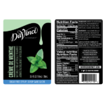 DaVinci Sugar Free Creme de Menthe Syrup - Bottle (750mL) - Image 3
