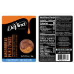 DaVinci Sugar Free Gingerbread Syrup - Bottle (750mL) - Image 2