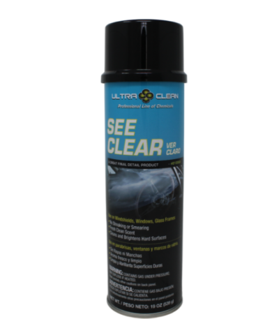 Ultra Clean See Clear anti-static glass cleaner professional windshield and mirror polish non-streak formula Packer Janitorial California wholesale
