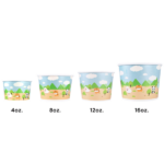 [1,000 ct] 8 oz Paper Food Containers | 95 mm | Safari Print - Image 9