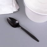 [1,000 ct] PP Plastic Medium Weight Tea Spoons Bulk Box, Black - Image 2