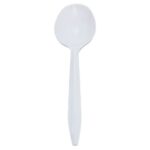 [1,000 ct] PP Plastic Medium Weight Soup Spoons, White - Image 2