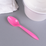 [1,000 ct] PP Plastic Medium Weight Tea Spoons, Pink - Image 4