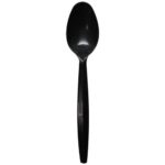 [1,000 ct] PP Plastic Medium Heavy Weight Tea Spoons Bulk Box, Black - Image 2