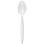 [1,000 ct] PP Plastic Medium-Heavy Weight Tea Spoons Bulk Box, White - Image 2