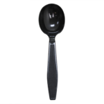 [1,000 ct] PS Plastic Extra Heavy Weight Soup Spoons, Black - Image 2