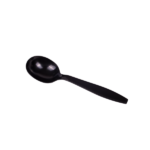 [1,000 ct] PS Plastic Extra Heavy Weight Soup Spoons, Black - Image 3