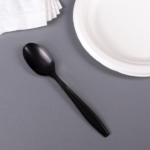 [1,000 ct] PP Plastic Extra Heavy Weight Tea Spoons, Black - Image 4