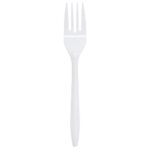 [1,000 ct] PS Plastic Medium Weight Forks Bulk Box, White - Image 2