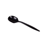 [1,000 ct] PS Plastic Medium Weight Soup Spoons Bulk Box, Black - Image 4