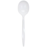 [1,000 ct] PS Plastic Medium Weight Soup Spoons Bulk Box, White - Image 2