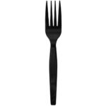 [1,000 ct] PS Plastic Medium-Heavy Weight Forks Bulk Box, Black