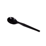 [1,000 ct] PS Plastic Medium-Heavy Weight Soup Spoons Bulk Box, Black - Image 3