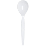 [1,000 ct] PS Plastic Medium-Heavy Weight Soup Spoons Bulk Box, White