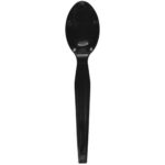 [1,000 ct] PS Plastic Medium-Heavy Weight Tea Spoons Bulk Box, Black - Image 6