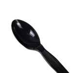 [1,000 ct] PS Plastic Medium-Heavy Weight Tea Spoons Bulk Box, Black - Image 2