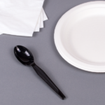 [1,000 ct] PS Plastic Medium-Heavy Weight Tea Spoons Bulk Box, Black - Image 3