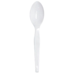 [1,000 ct] PS Plastic Medium-Heavy Weight Tea Spoons Bulk Box, White - Image 2