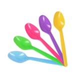 [1,000 ct] PS Plastic Heavy Weight Tea Spoons, Rainbow