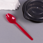 [1,000 ct] PS Plastic Heavy Weight Tea Spoons, Red - Image 2