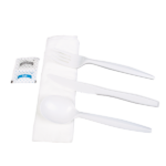 [250 sets] PP Plastic Medium-Heavy Weight Cutlery Kits with Salt and Pepper, White - Image 10