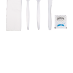 [250 sets] PP Plastic Medium-Heavy Weight Cutlery Kits with Salt and Pepper, White - Image 9