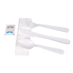 [250 sets] PP Plastic Heavy Weight Cutlery Kits with Salt and Pepper, White - Image 6