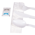 [250 sets] PP Plastic Heavy Weight Cutlery Kits with Salt and Pepper, White - Image 9