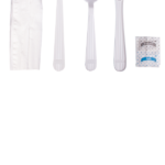 [250 sets] PP Plastic Heavy Weight Cutlery Kits with Salt and Pepper, White - Image 8