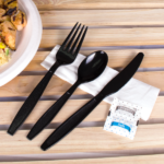 [250 sets] PS Plastic Heavy Weight Cutlery Kits with Salt and Pepper, Black - Image 10