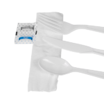 [250 sets] PS Plastic Heavy Weight Cutlery Kits with Salt and Pepper, White - Image 9