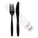 [250 sets] PS Heavy-Weight Cutlery Kits (Knife, Fork, 1-ply Napkin, Salt, Pepper)