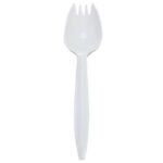[1,000 ct] PP Plastic Medium Weight Sporks, White - Image 2