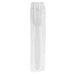 [1,000 ct] PS Plastic Heavy Weight Forks Wrapped, White