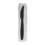 [1,000 ct] PS Plastic Heavy Weight Knives Wrapped, Black