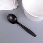 [1,000 ct] PP Plastic Heavy Weight Soup Spoons Wrapped, Black - Image 4