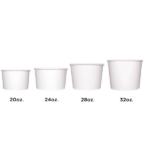 [600 ct] 28 oz Paper Food Containers | 142 mm | White - Image 8